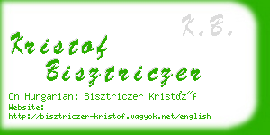 kristof bisztriczer business card